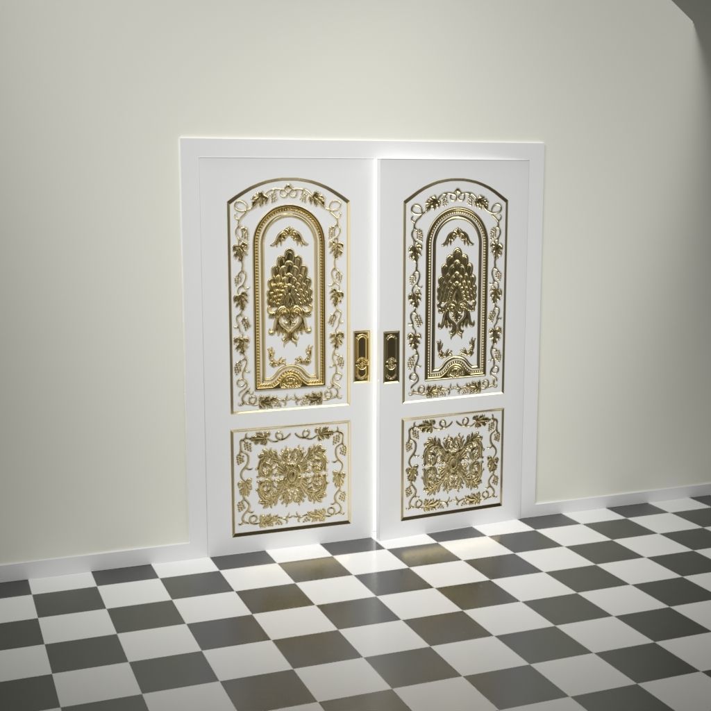 Decorative Door 02 Low-poly 3D model_6