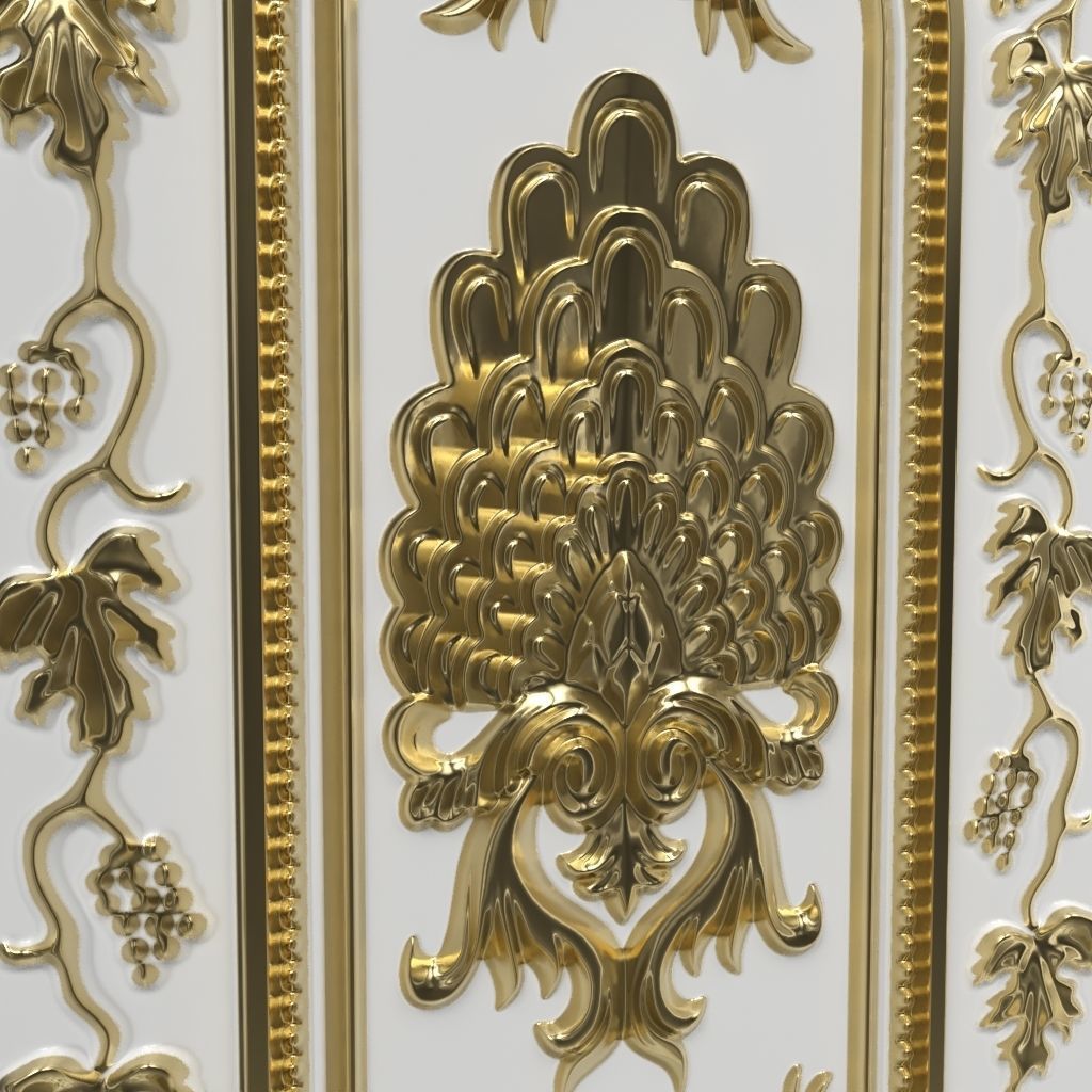 Decorative Door 02 Low-poly 3D model_5