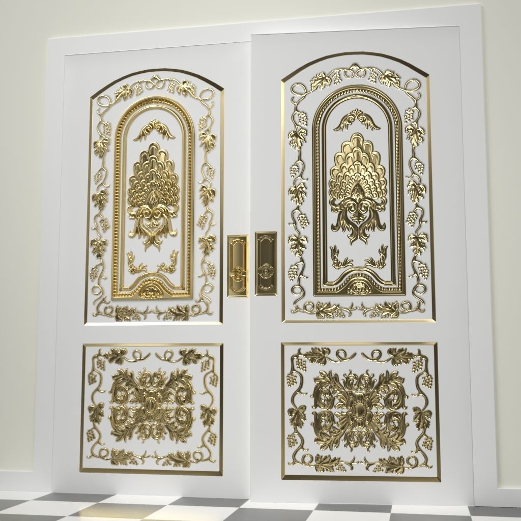 Decorative Door 02 Low-poly 3D model_2