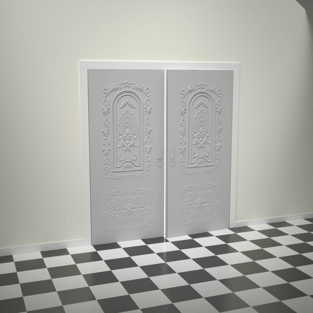 Decorative Door 02 Low-poly 3D model_7