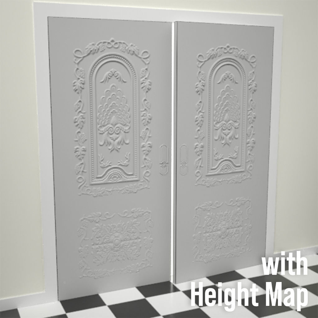Decorative Door 02 Low-poly 3D model_1