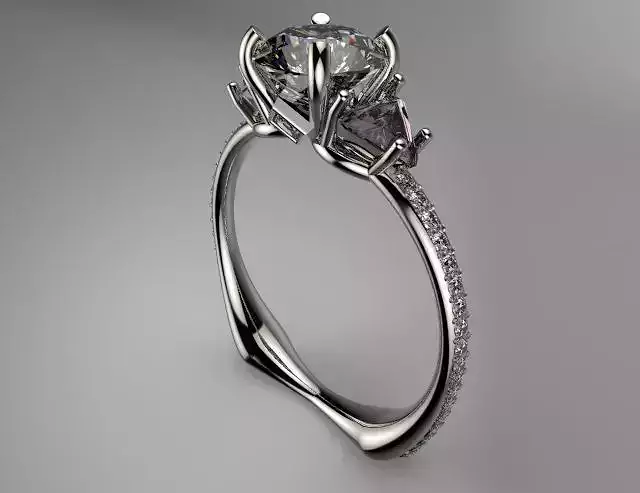 TREE STONES ENGAGEMENT RING