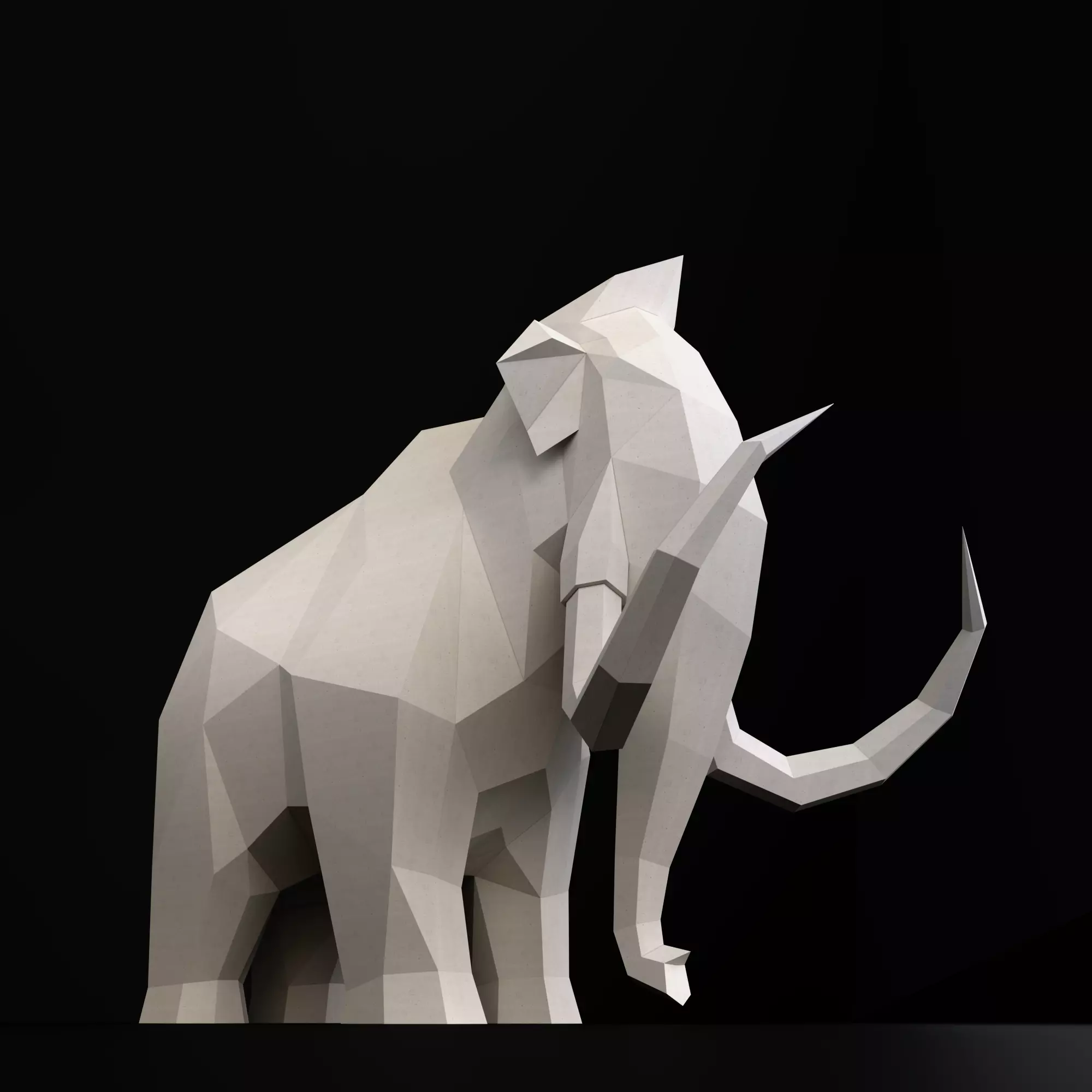 Mammoth low poly Low-poly 3D model_0
