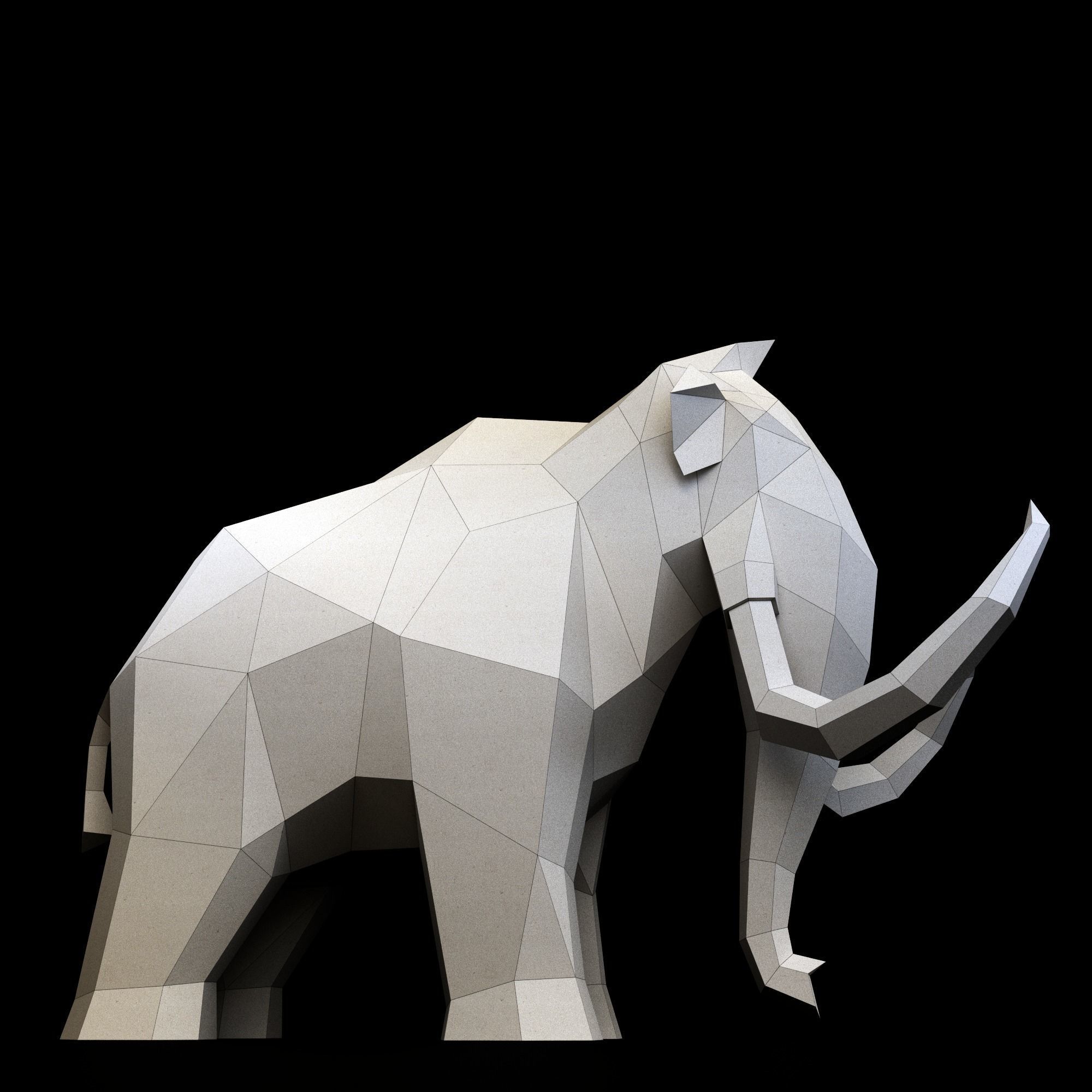 Mammoth low poly Low-poly 3D model_1