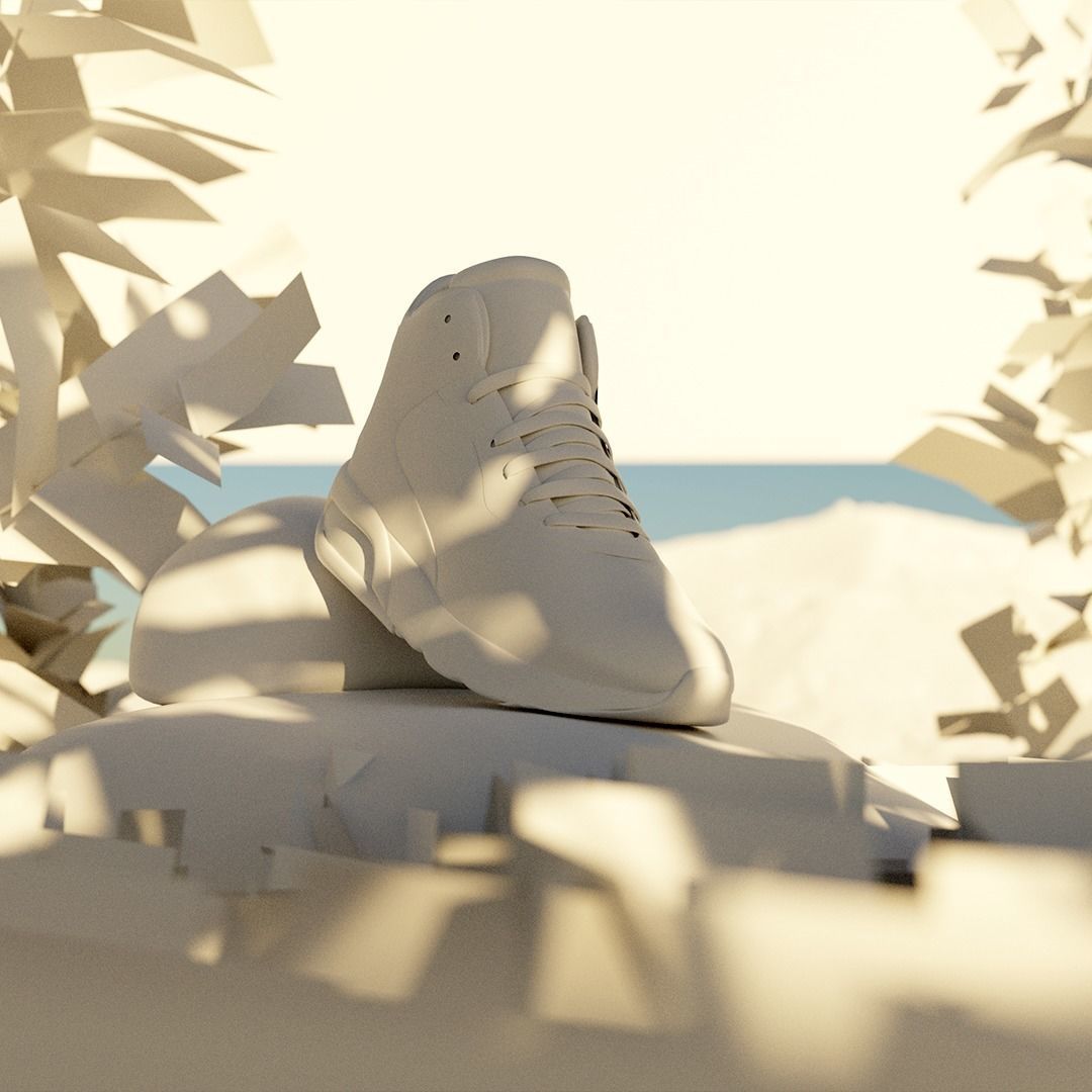 Mid poly shoe model for AR Low-poly 3D model_4
