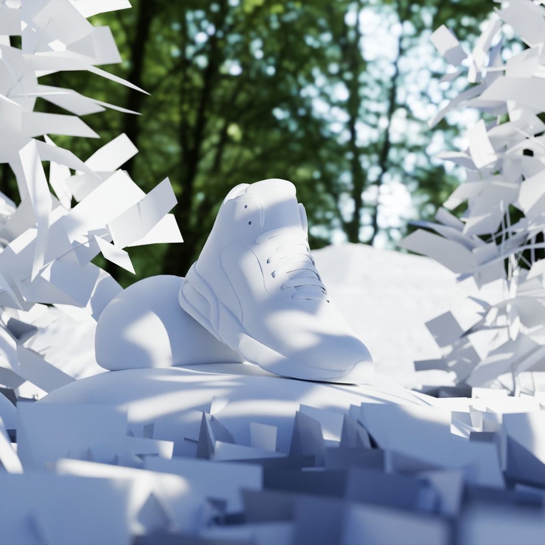 Mid poly shoe model for AR Low-poly 3D model_6