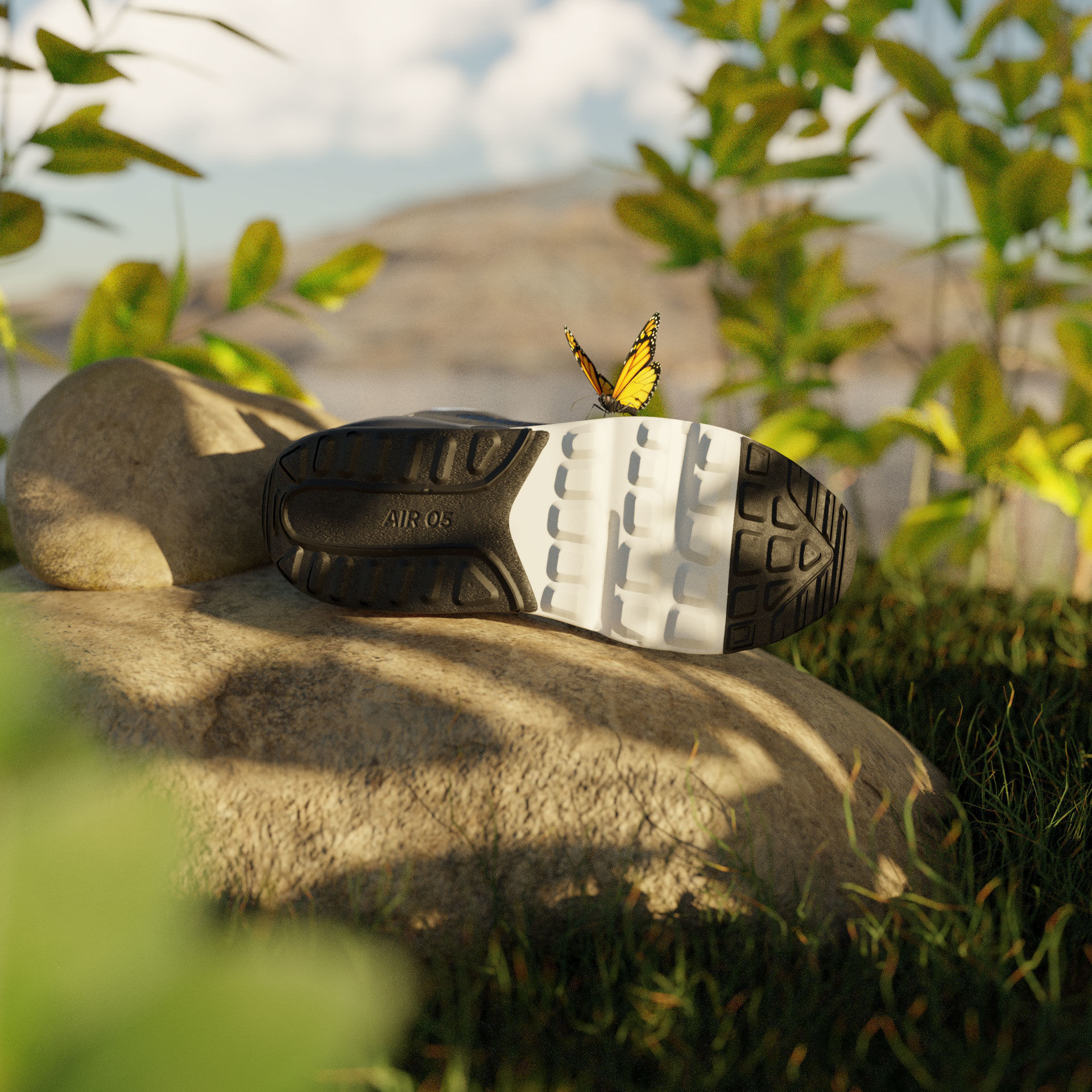 Mid poly shoe model for AR Low-poly 3D model_3