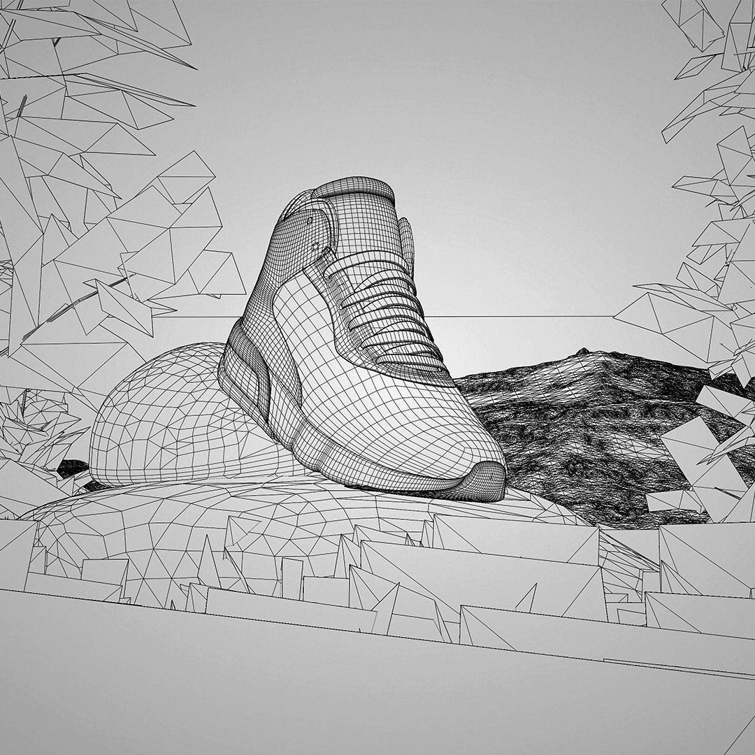 Mid poly shoe model for AR Low-poly 3D model_5
