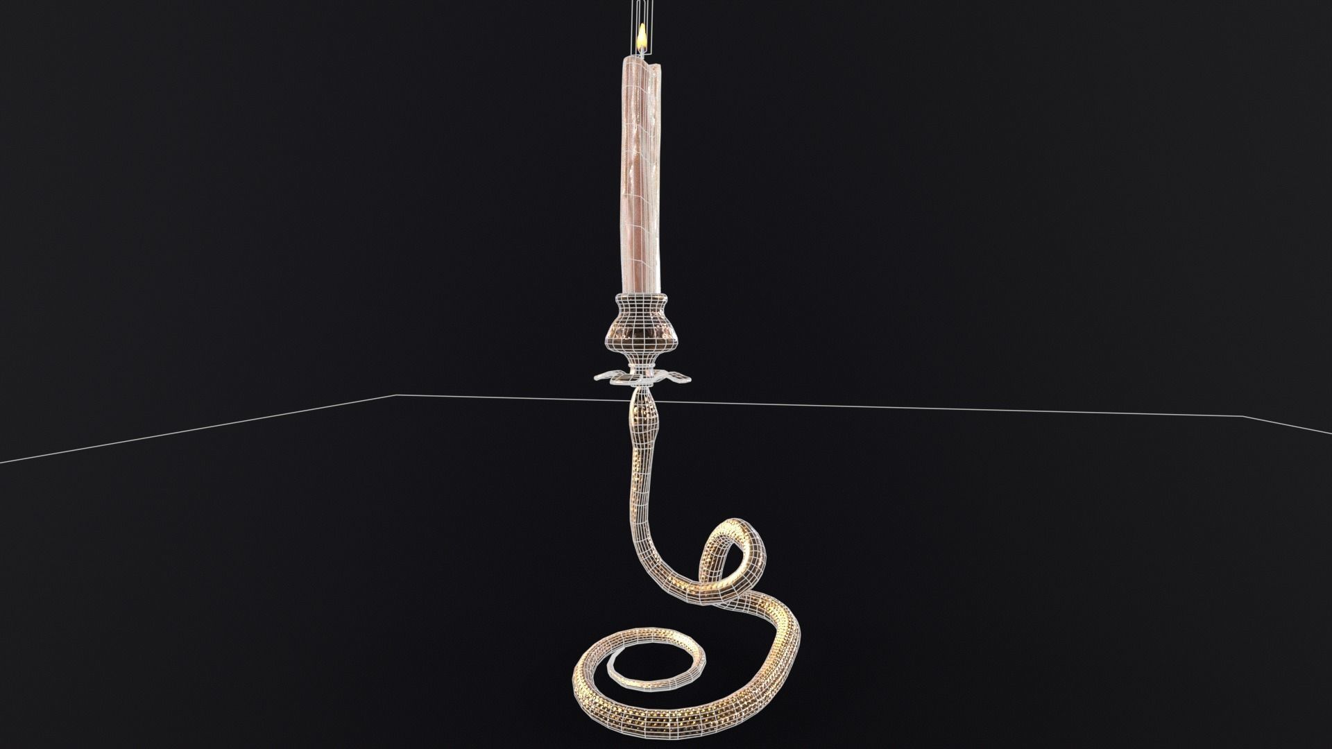 Snake King Candleholder Low-poly 3D model_3