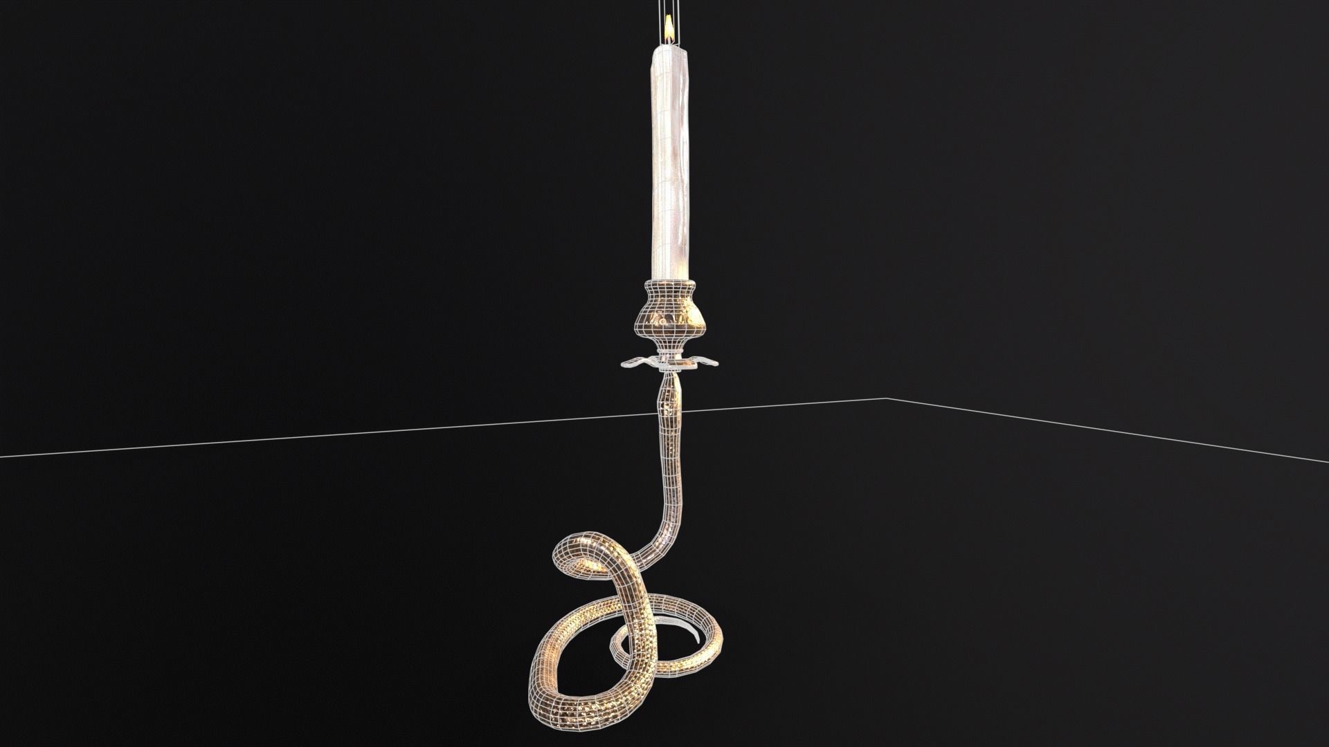 Snake King Candleholder Low-poly 3D model_11