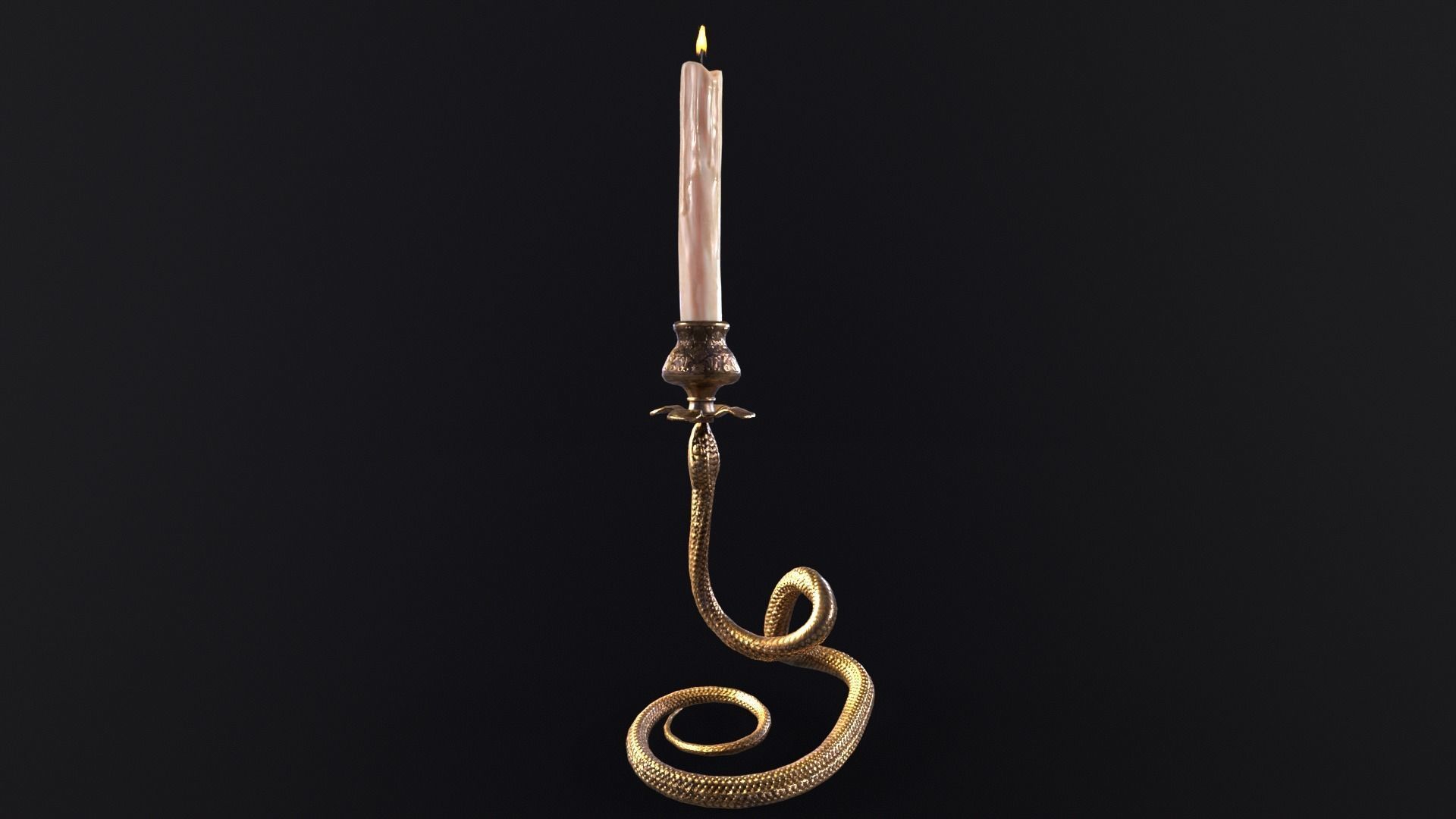 Snake King Candleholder Low-poly 3D model_2
