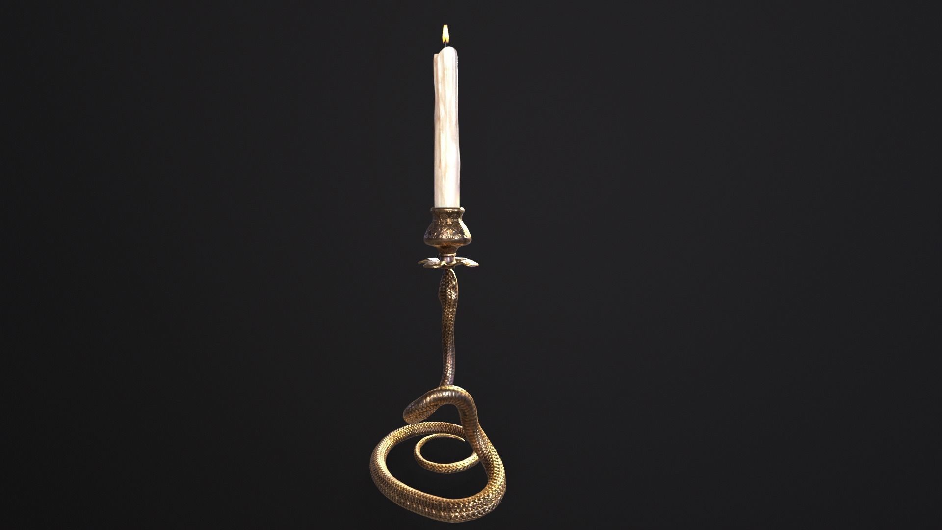 Snake King Candleholder Low-poly 3D model_8