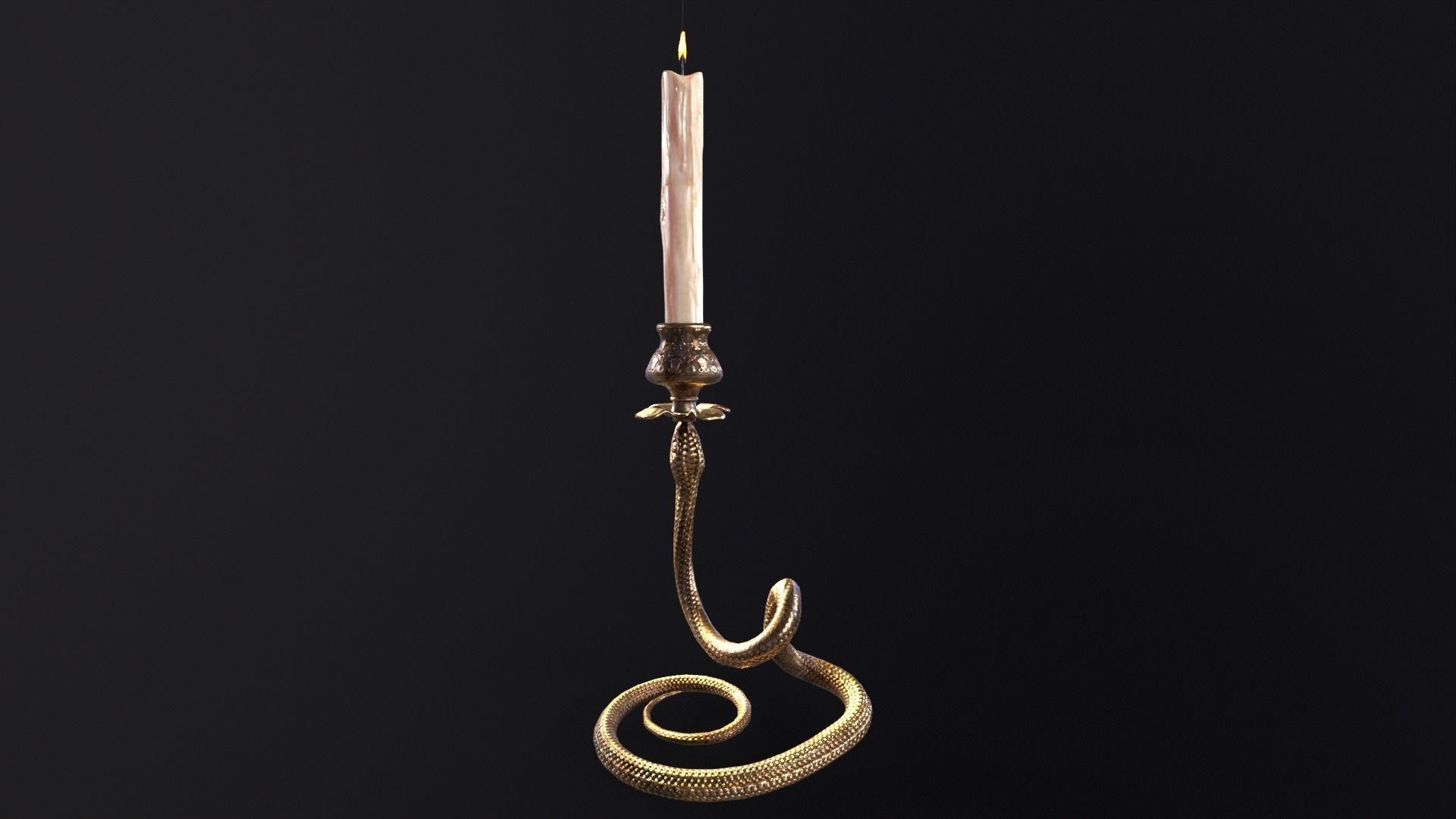 Snake King Candleholder Low-poly 3D model_4