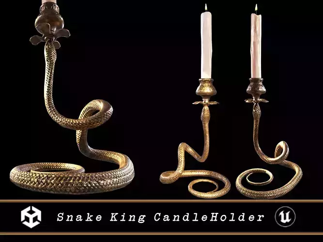 Snake King Candleholder Low-poly 3D model