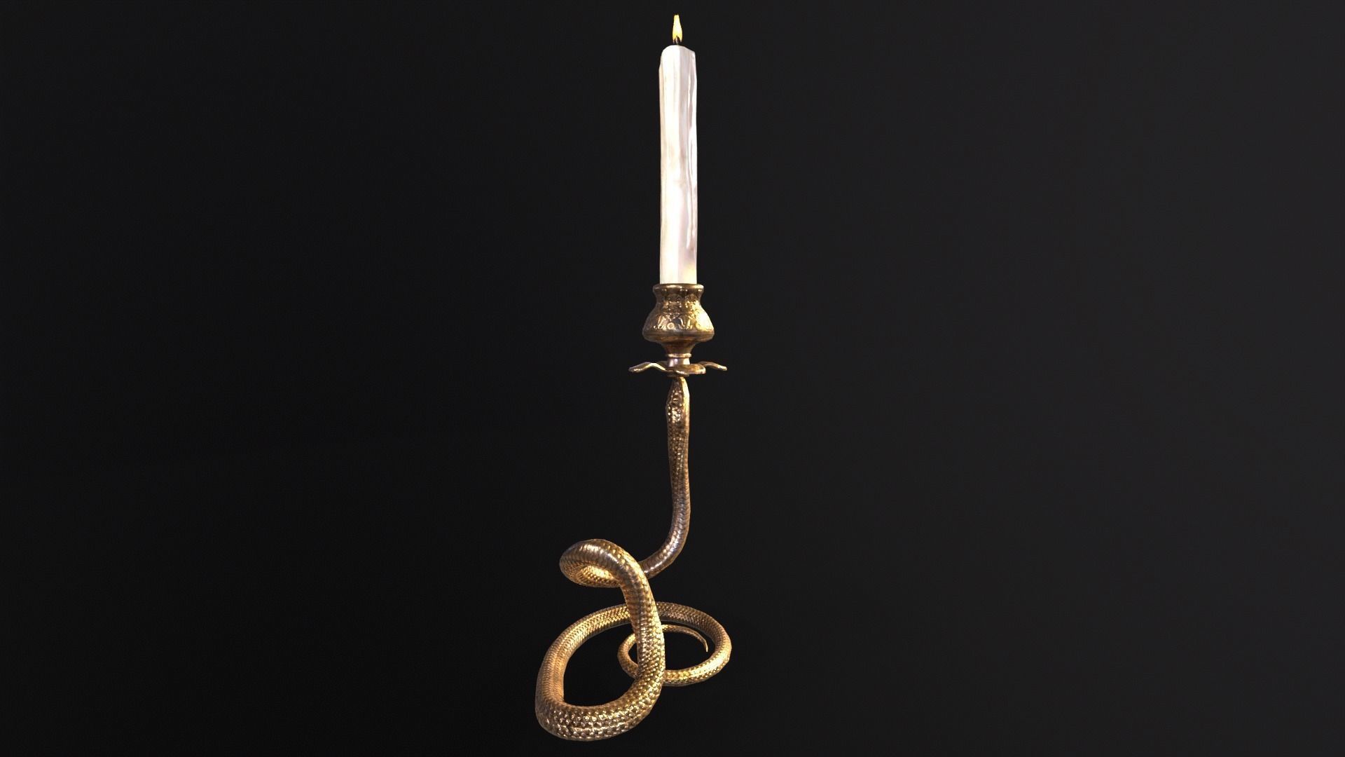 Snake King Candleholder Low-poly 3D model_10