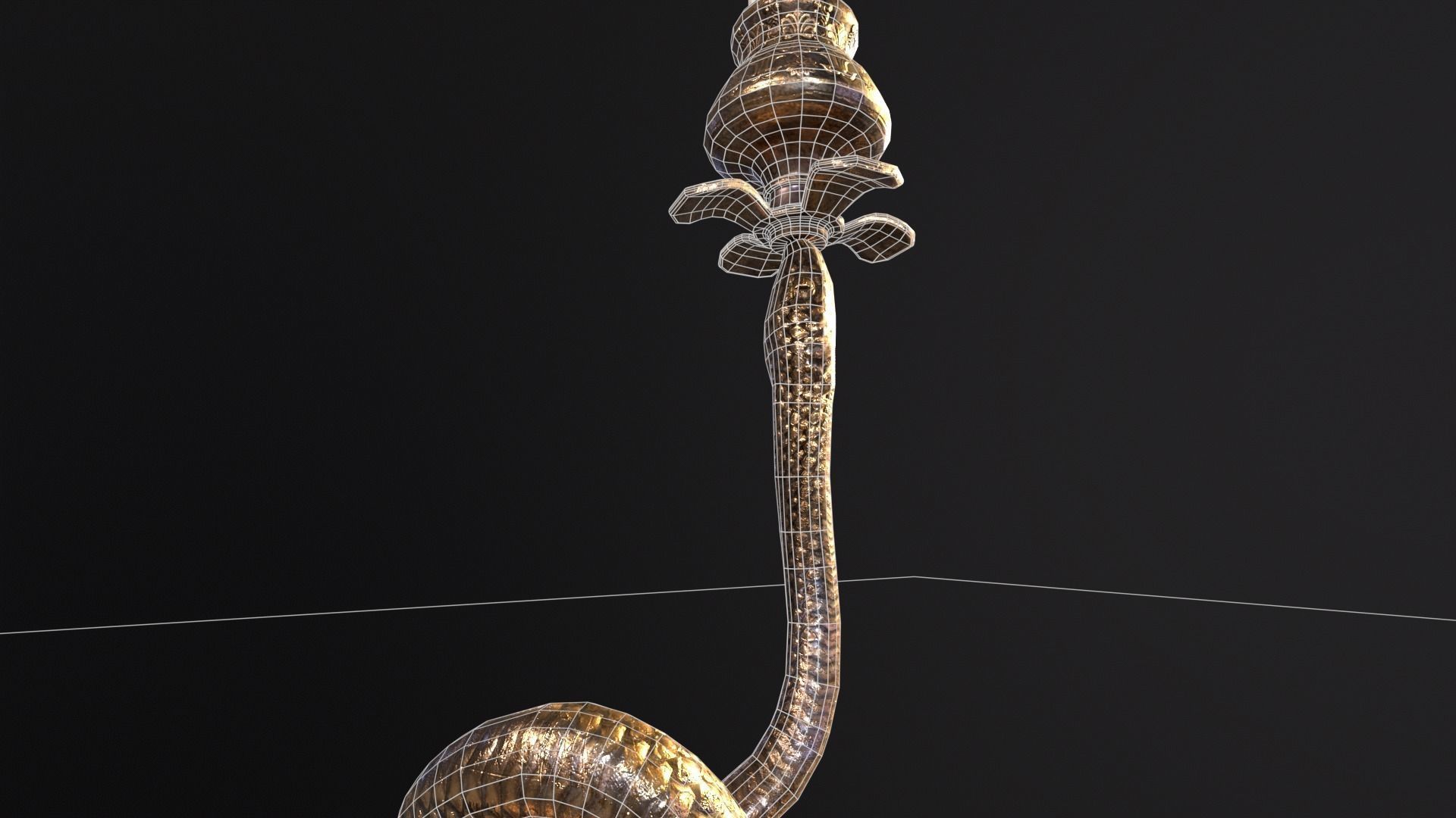 Snake King Candleholder Low-poly 3D model_15