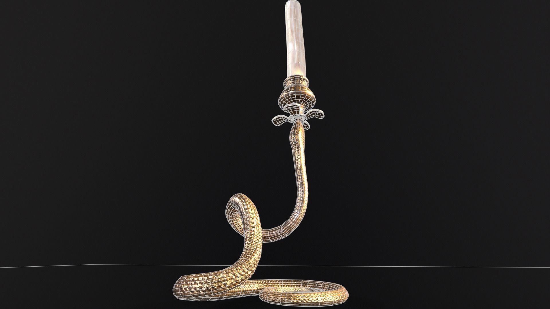 Snake King Candleholder Low-poly 3D model_13