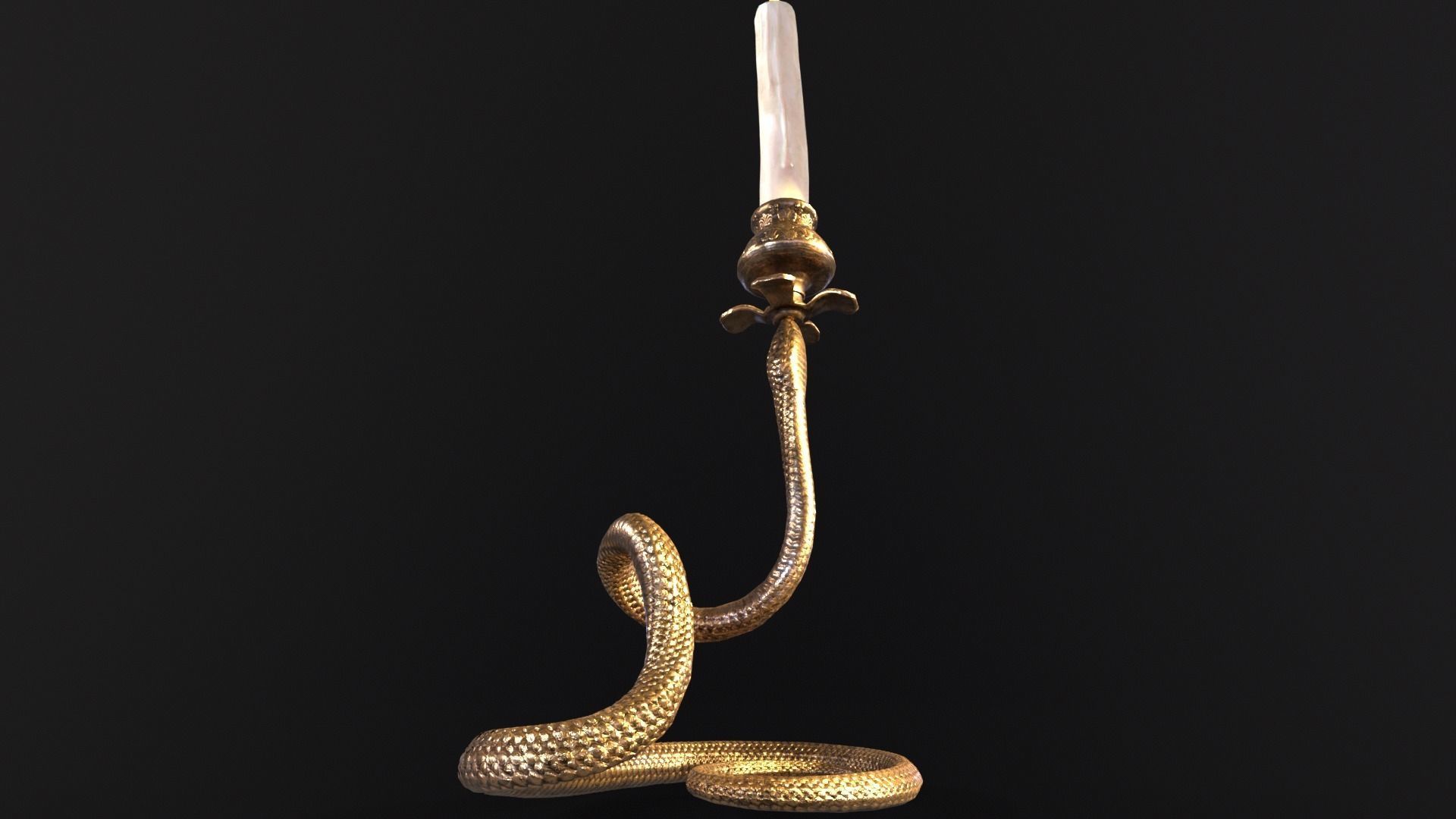 Snake King Candleholder Low-poly 3D model_12