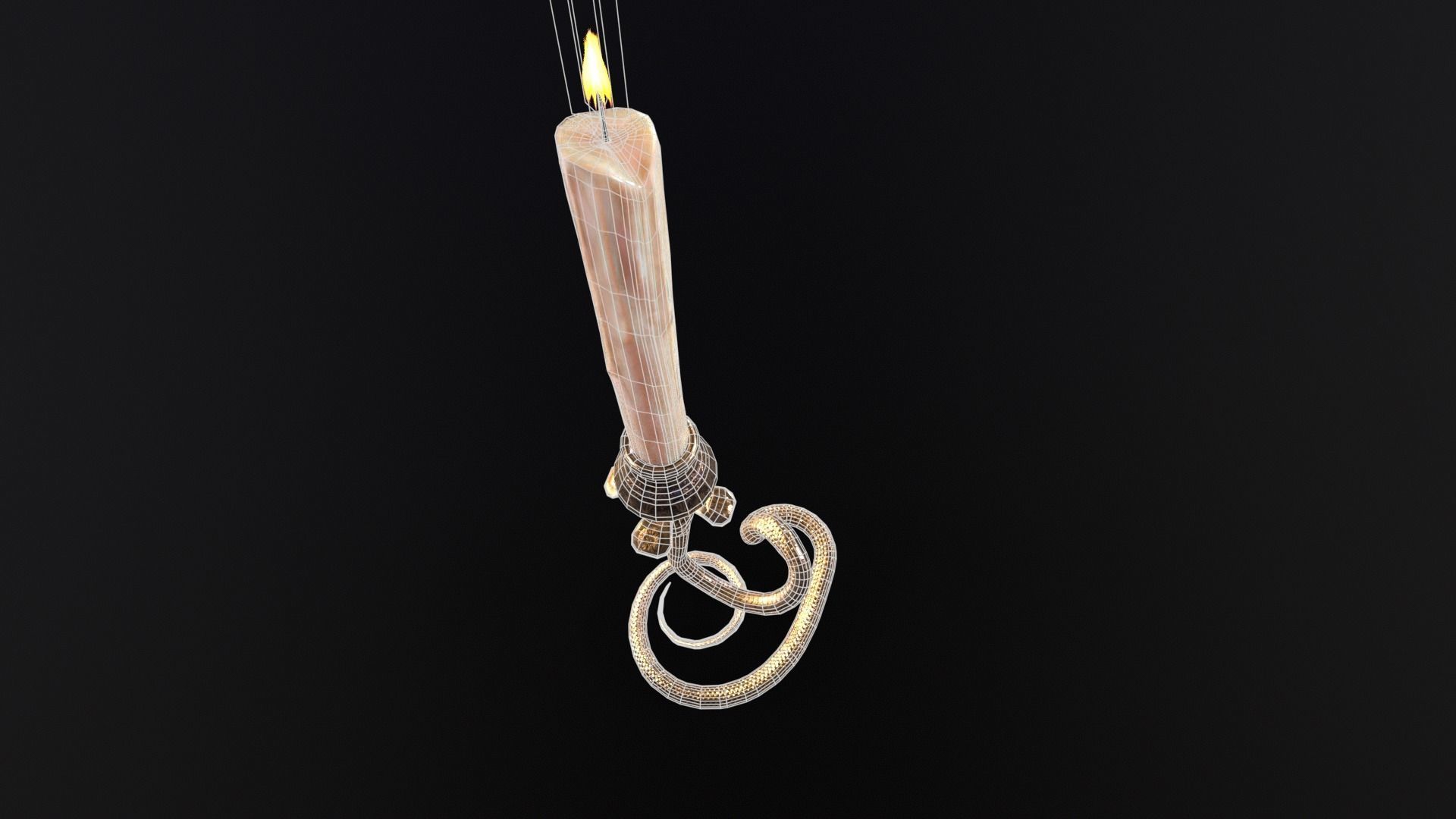 Snake King Candleholder Low-poly 3D model_21