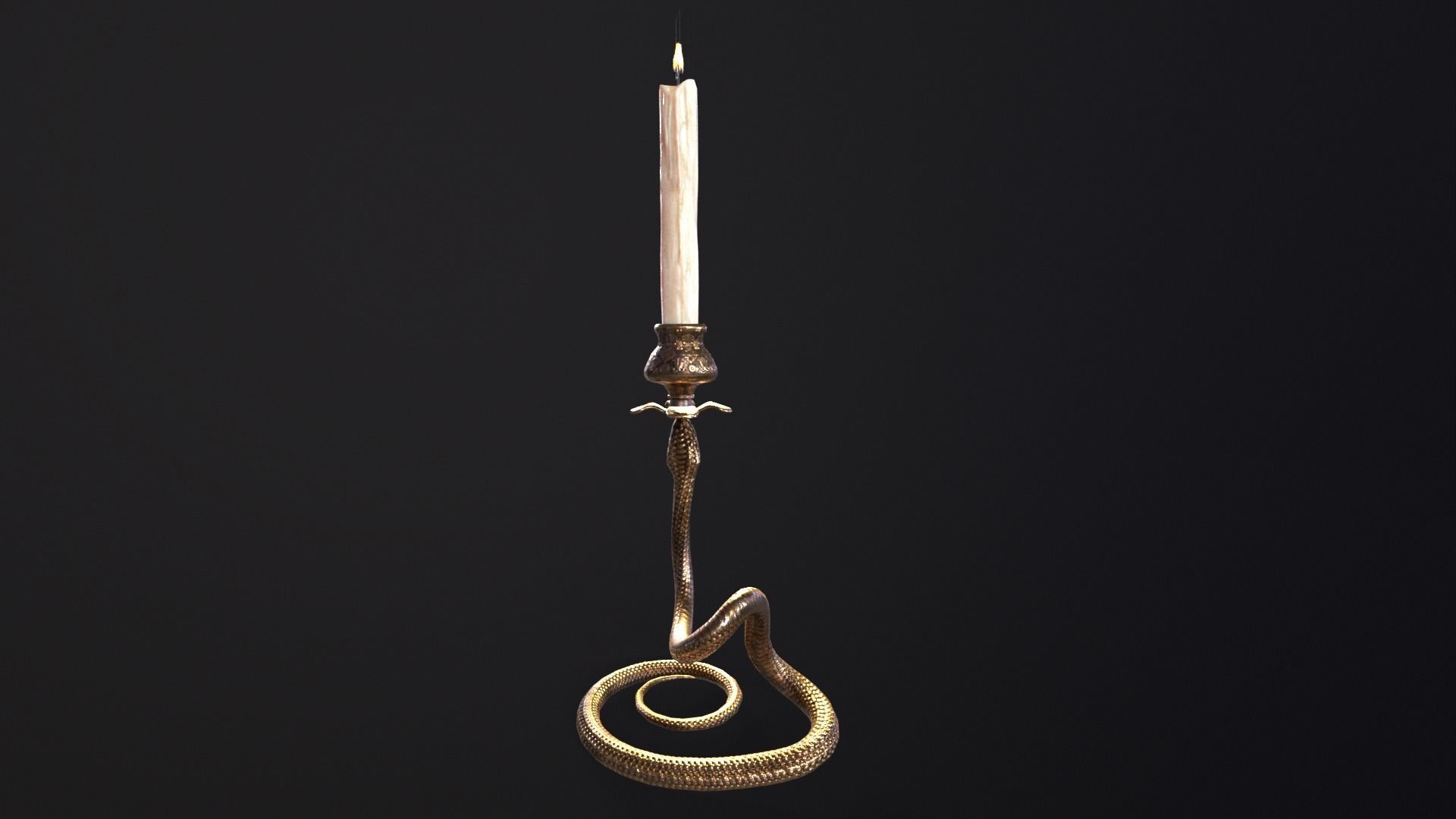 Snake King Candleholder Low-poly 3D model_6