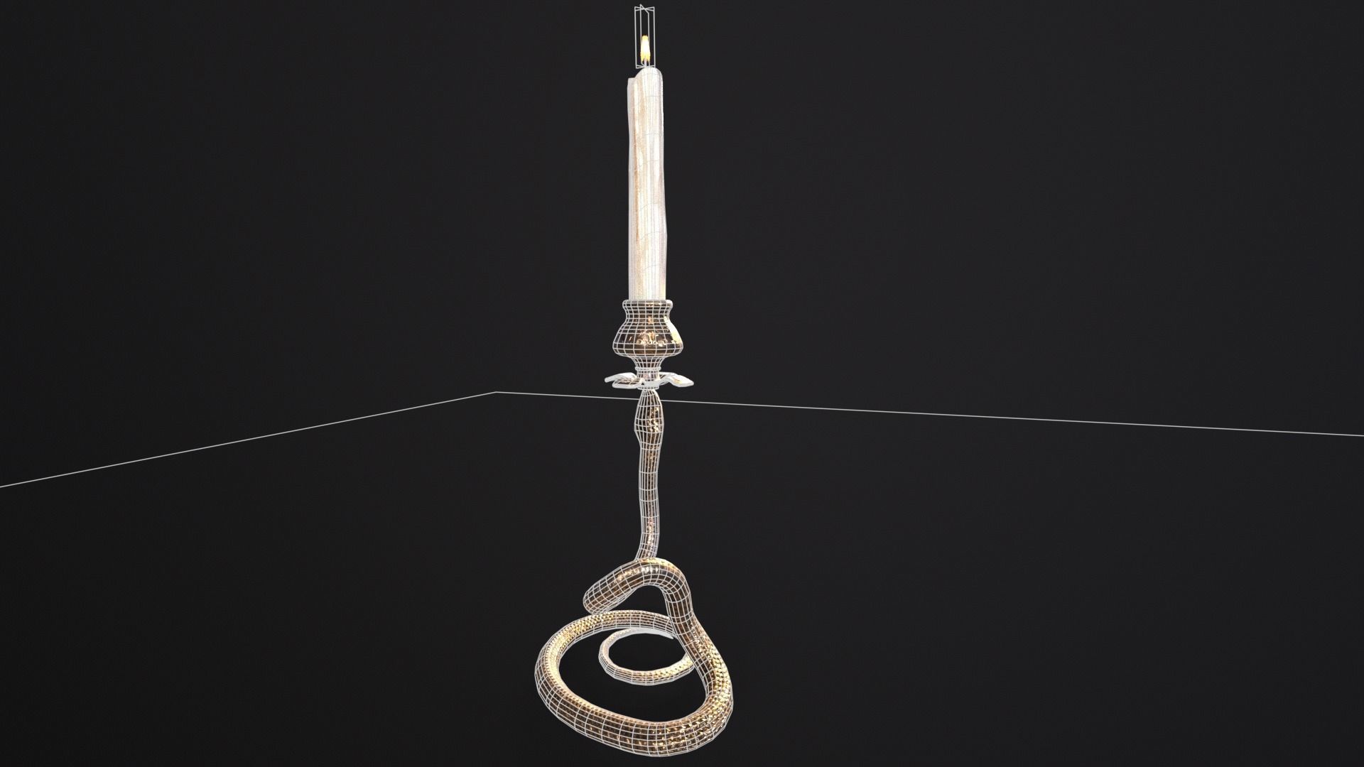 Snake King Candleholder Low-poly 3D model_9