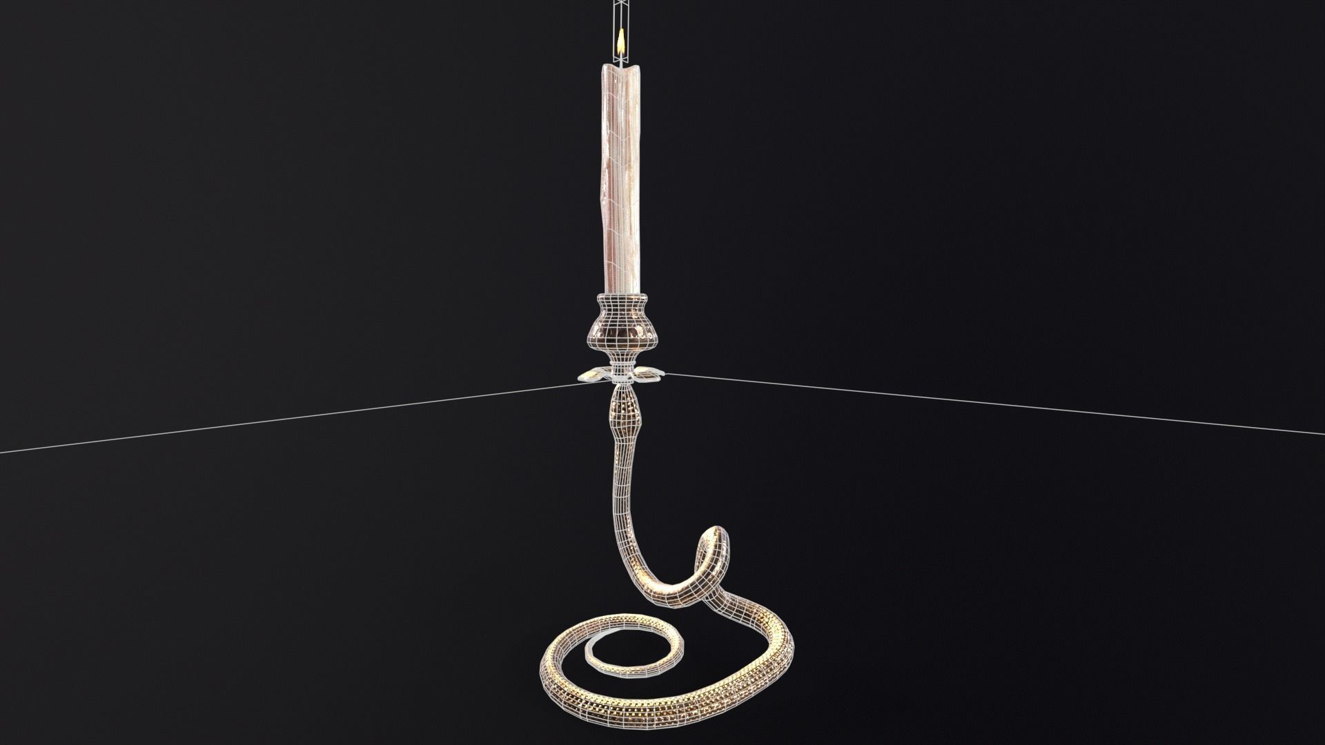 Snake King Candleholder Low-poly 3D model_5