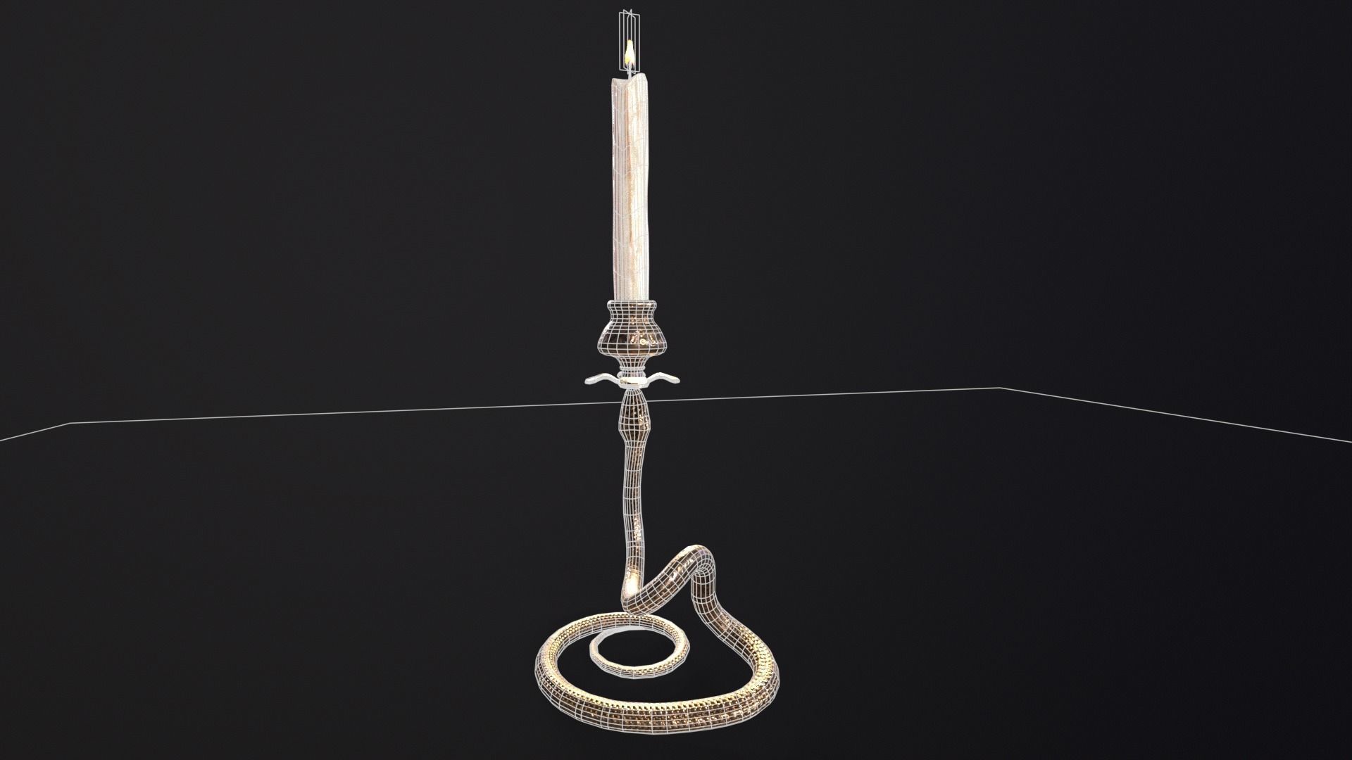 Snake King Candleholder Low-poly 3D model_7