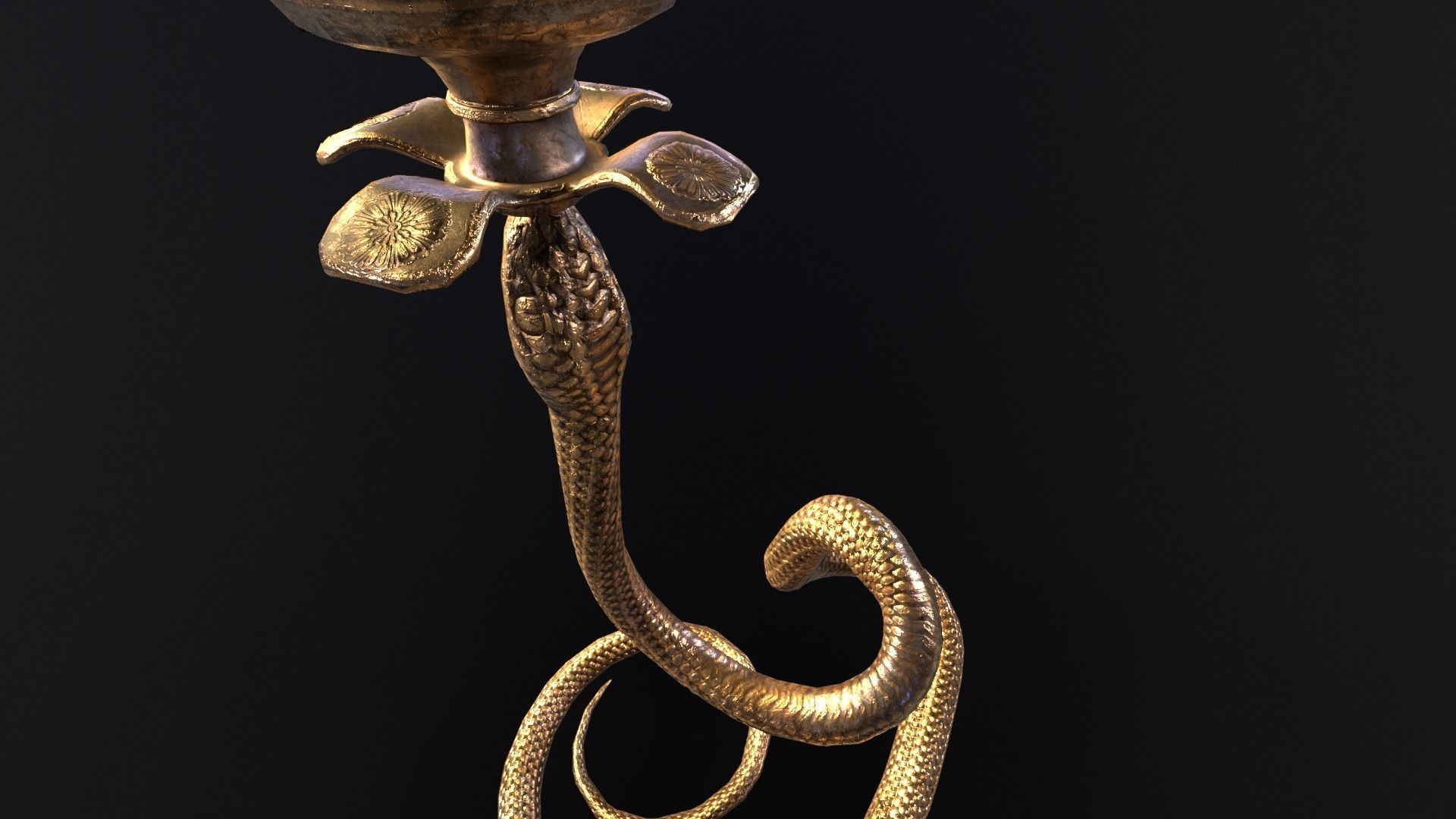 Snake King Candleholder Low-poly 3D model_16