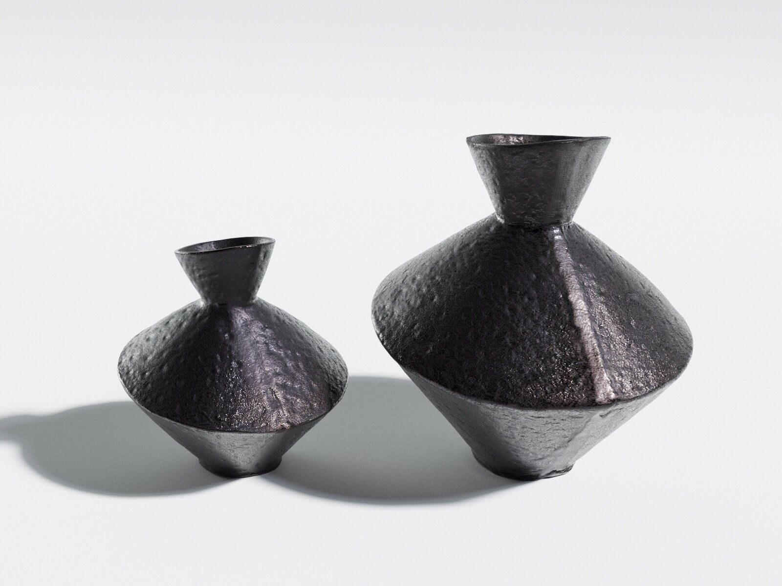 Dark Metal Vases 3D model_1