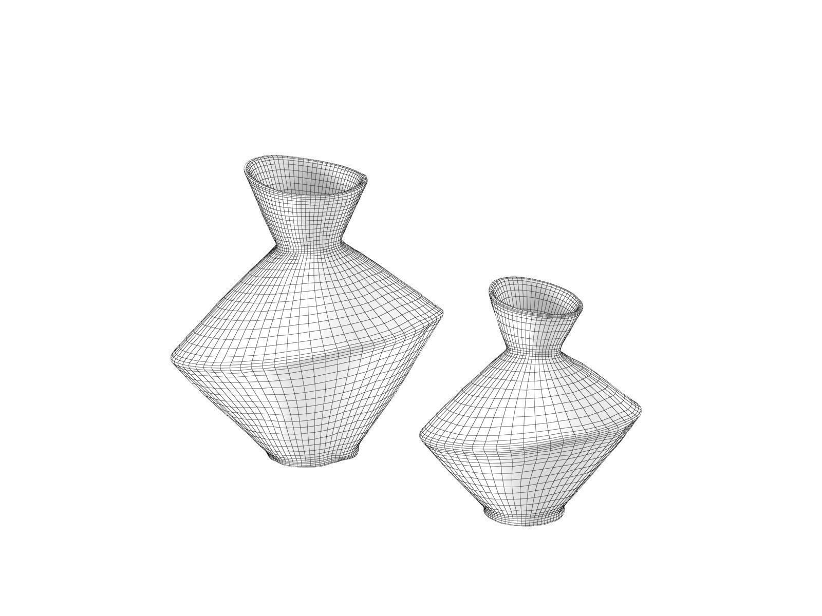 Dark Metal Vases 3D model_3