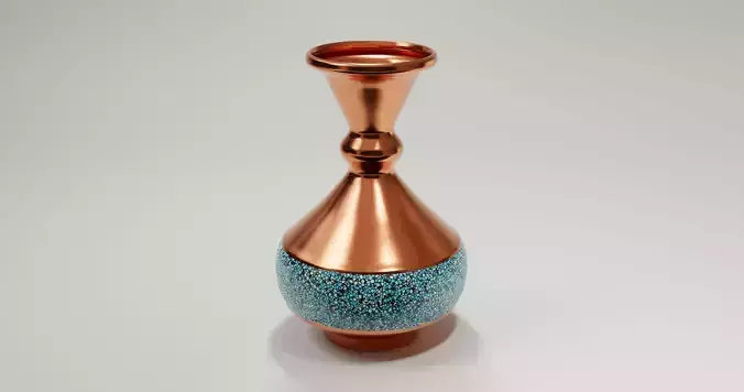 Golden Copper Vase - Flower Pot 3D Model
