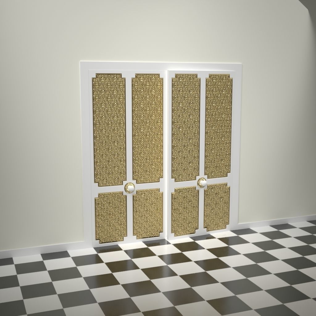 Decorative Door 04 Low-poly 3D model_6