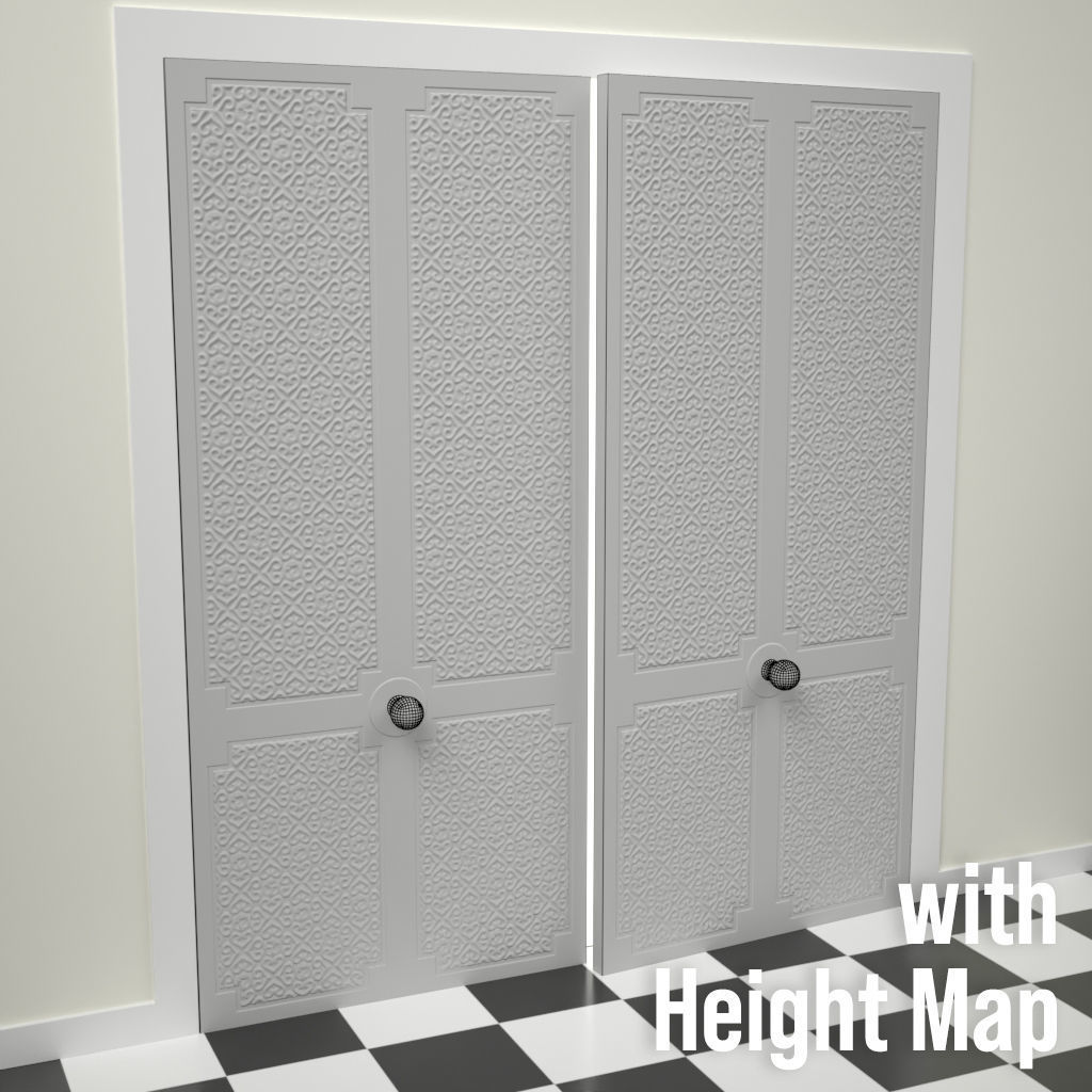 Decorative Door 04 Low-poly 3D model_1