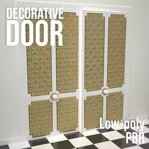 Decorative Door 04 Low-poly 3D model
