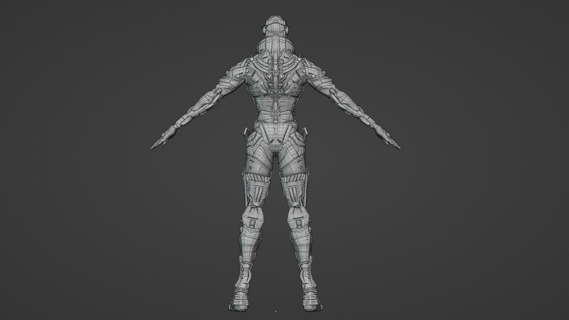 Cyberpunk Combat Armor Character Low-poly 3D model_13
