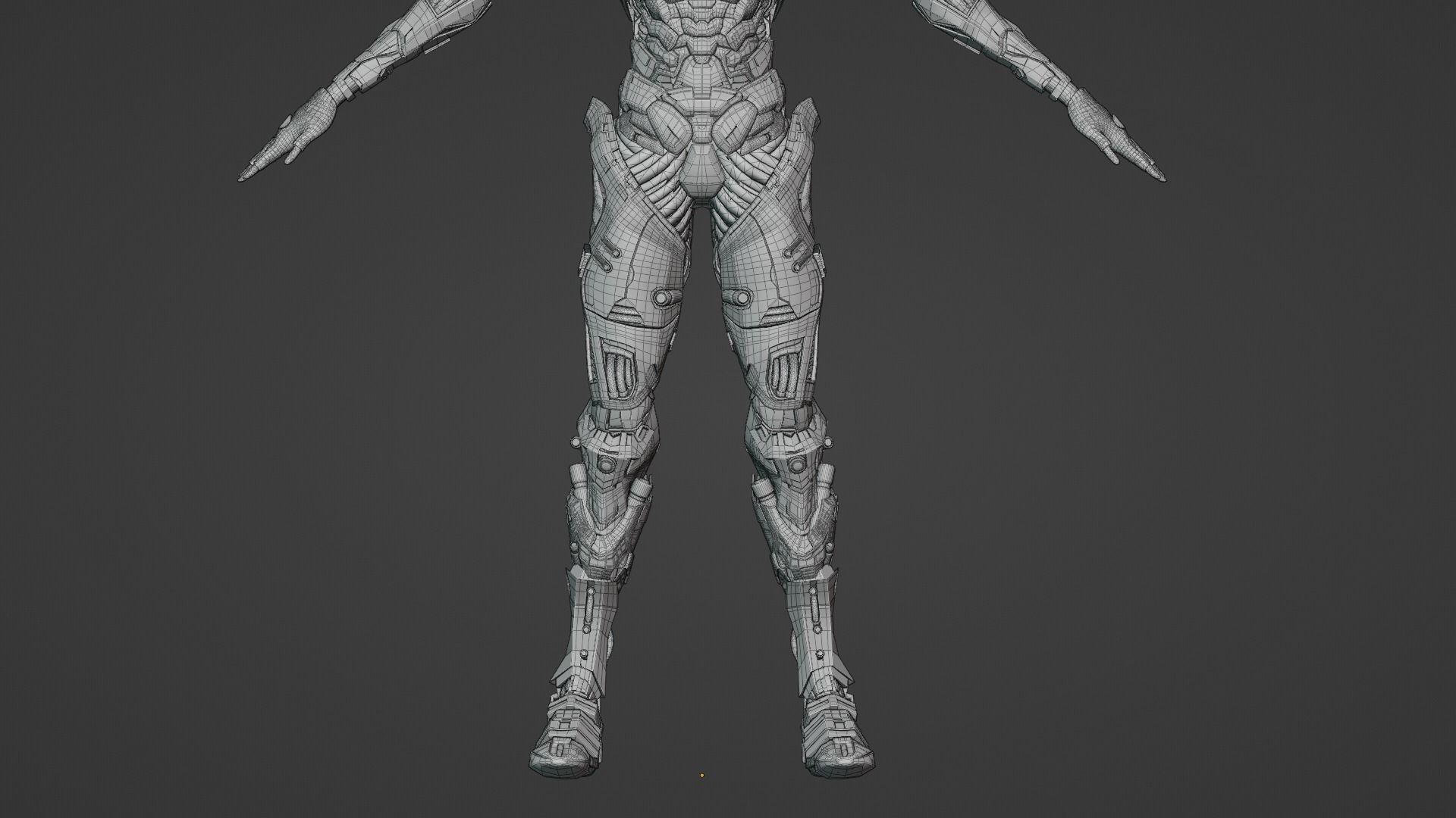 Cyberpunk Combat Armor Character Low-poly 3D model_14