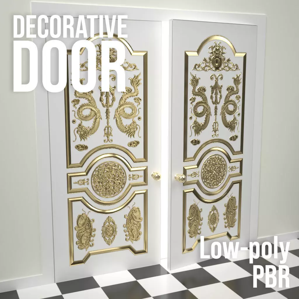 Decorative Door 05 3D model_0