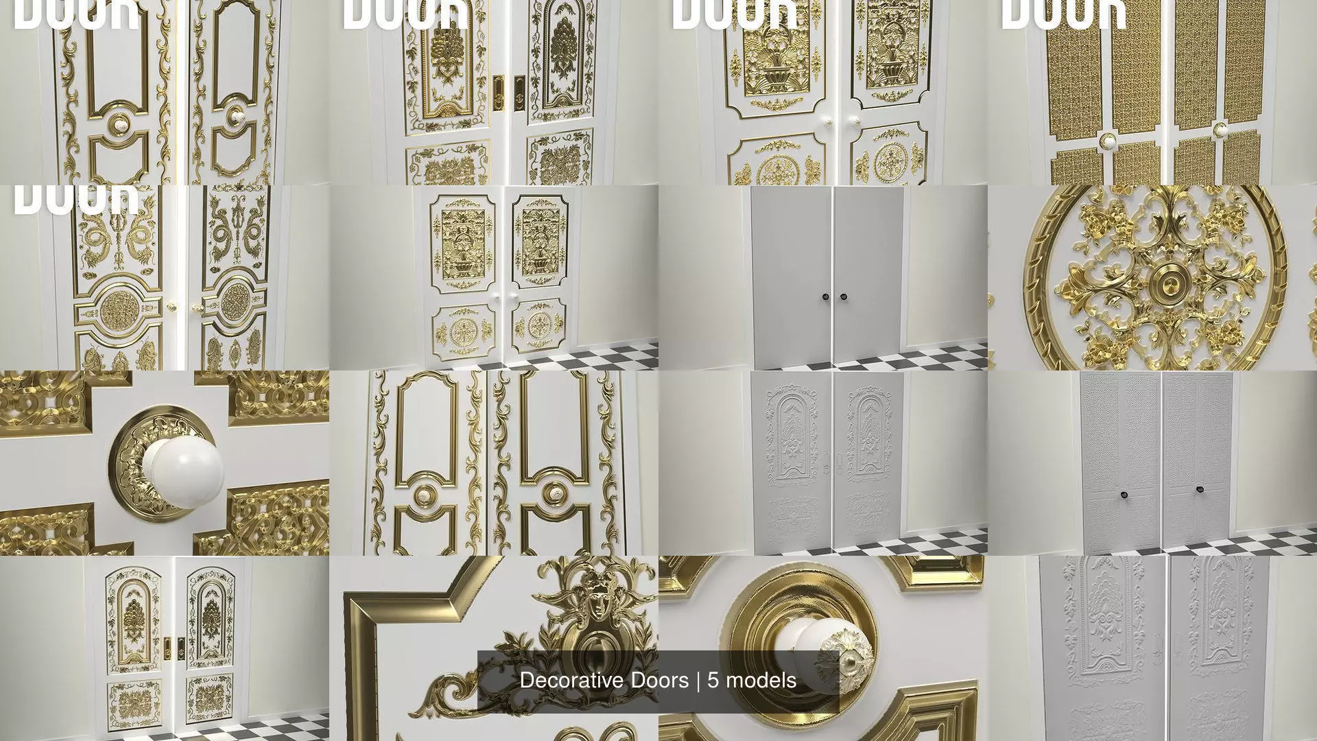 Decorative Doors 3D Model Collection_0
