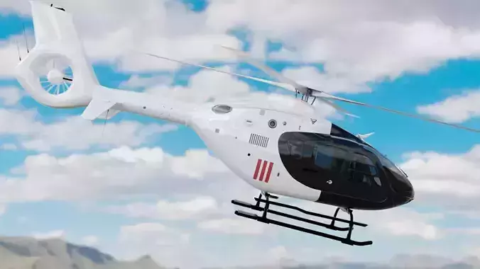 Eurocopter ec-135 with interior Low-poly 3D model