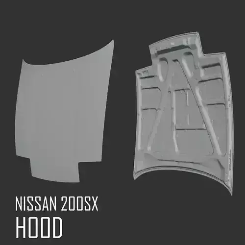 Nissan 200SX original hood 3D scan 3D model