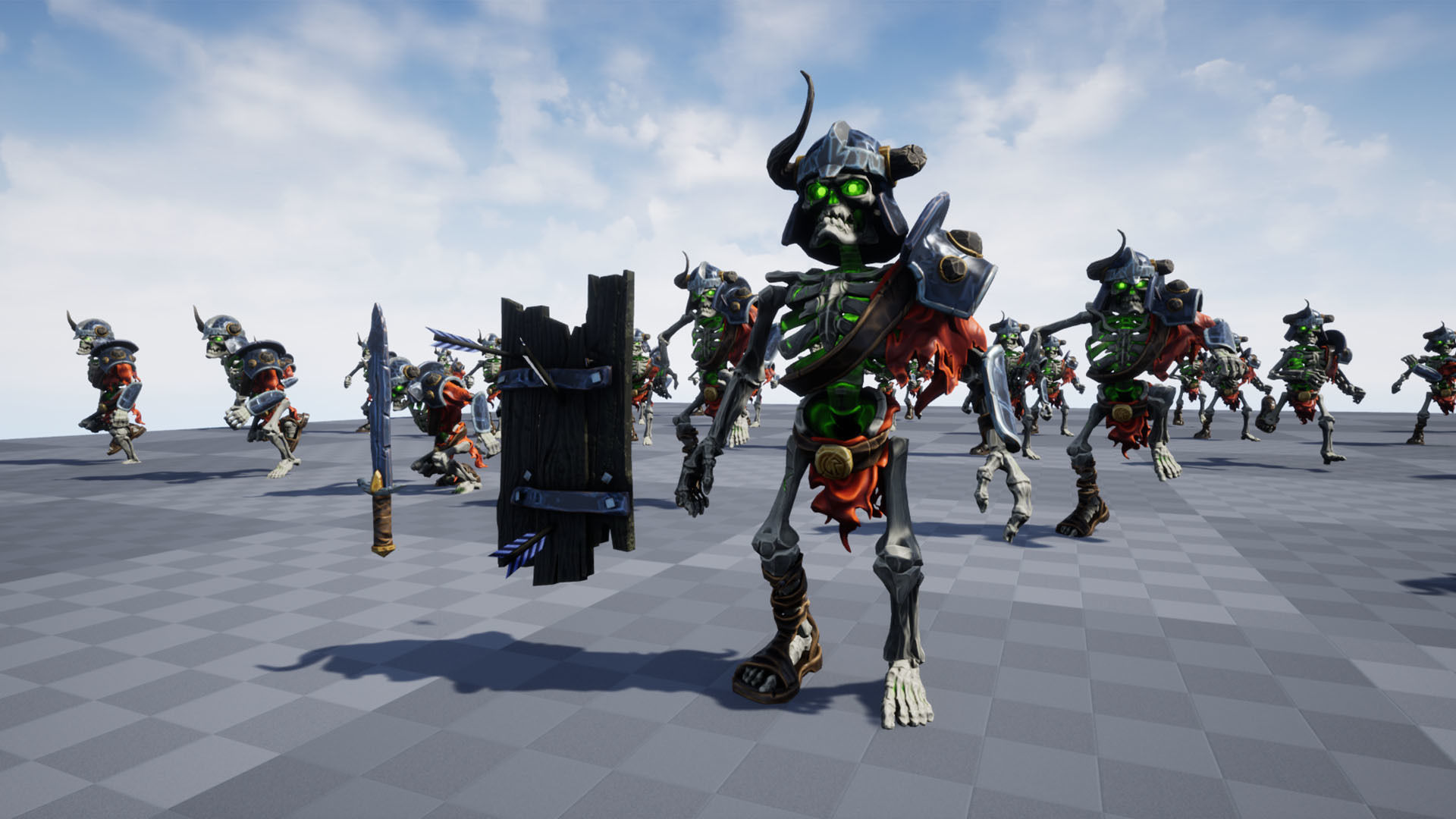 Animated Game Ready Warrior Skeleton Character Low-poly 3D model_19