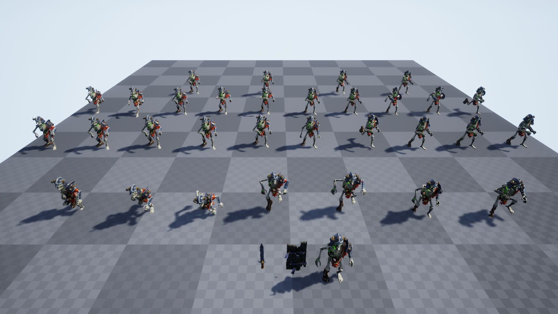 Animated Game Ready Warrior Skeleton Character Low-poly 3D model_17
