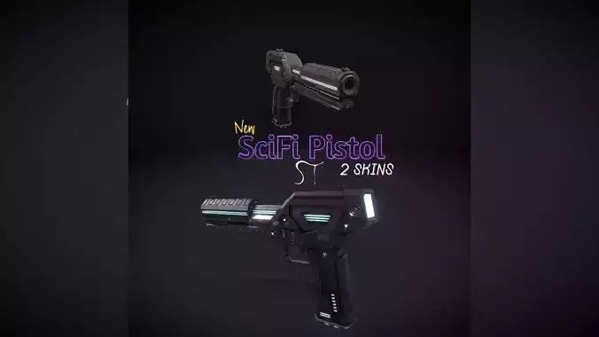 SciFi Pistol Elite Ver 3 Low-poly 3D model