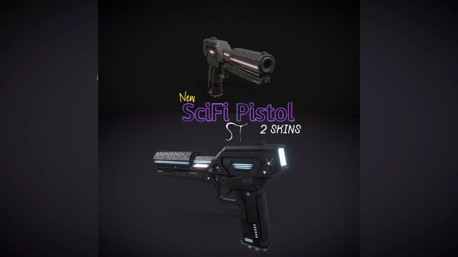 SciFi Pistol Elite Ver 3 Low-poly 3D model
