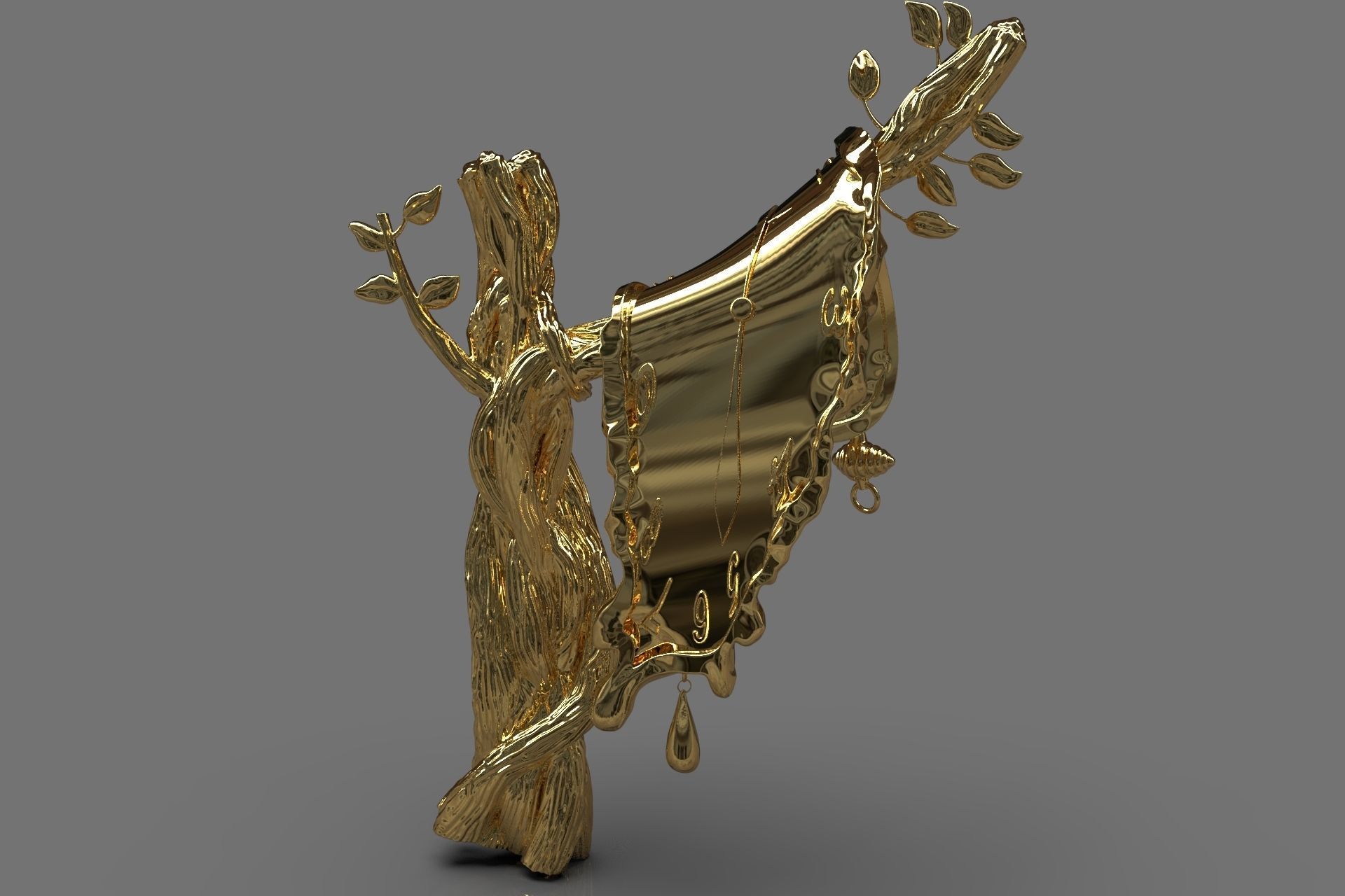 Salvador Dali Tree Pendant 3D model 3D print model_1