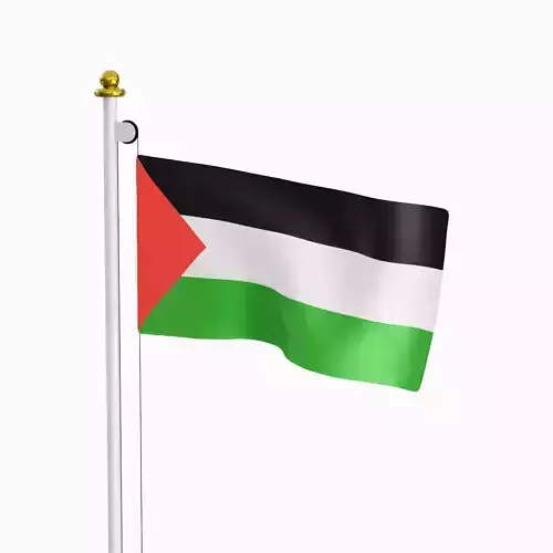 Flag of the Palestine Low-poly 3D model