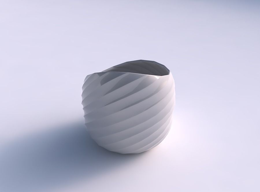 Bowl skewed and twisted with twisted bands 3D print model_0