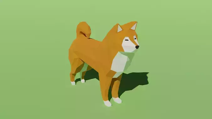 Shiba Inu - low-poly 3D model rigged dog