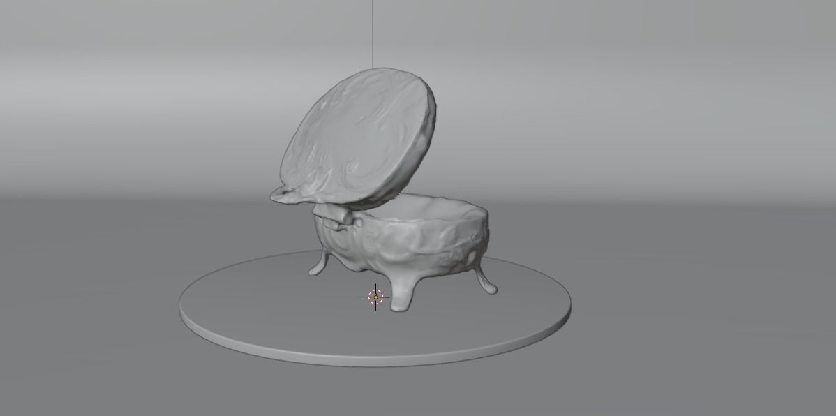 Golden chest 3D model_2