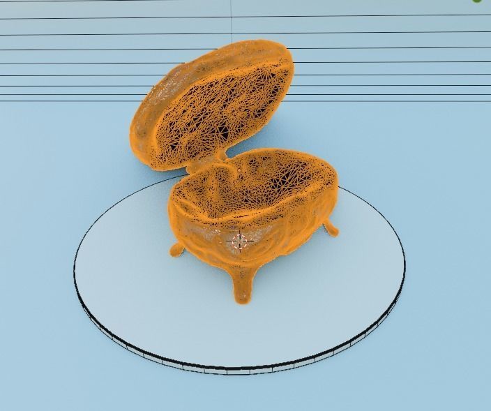 Golden chest 3D model_3